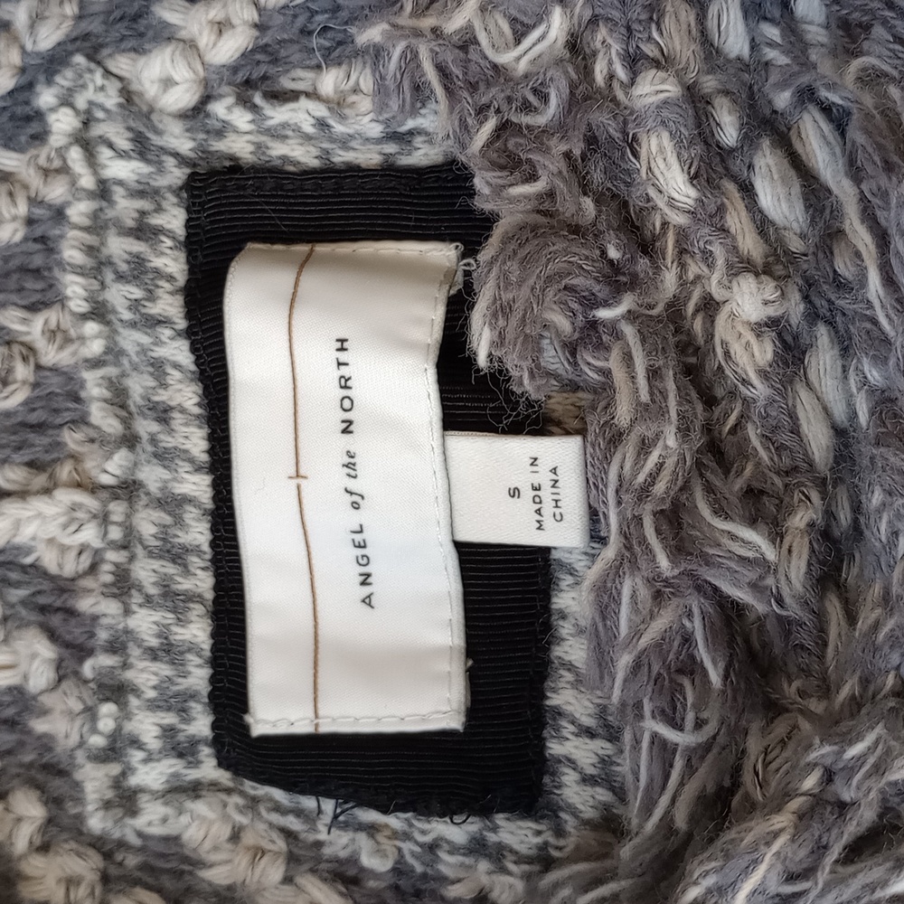 Anthropologie Angel of The North Tipperary Frayed Button Cardigan Jacket Grey S - Picture 4 of 13